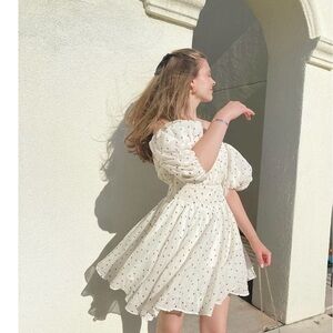 Chic White Polka Dot Dress